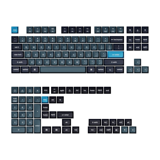 Keychron double Shot KSA PBTFull Keycap Set - Dark Gray and Grayish Blue