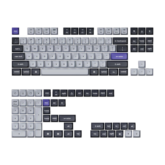 Keychron double Shot KSA PBT Full Keycap Set - Gray and Silver