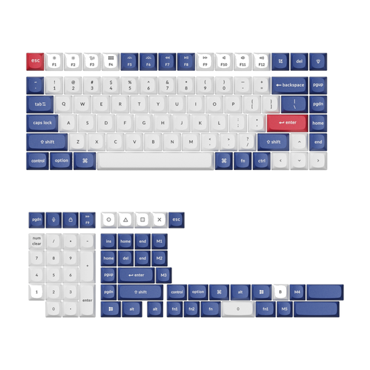 Keychron double shot PBT OSA keycap set - Blue and White