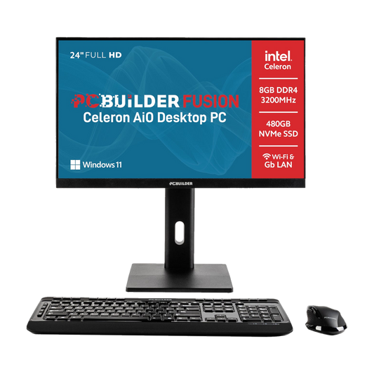 PCBuilder Fusion AIO 24" Celeron 8G 480G Win11 home