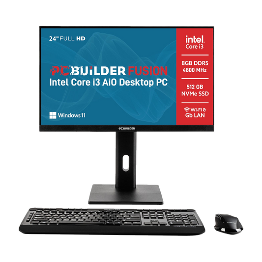 PCBuilder Fusion AIO 24" i3 12th Gen 8G DDR5 480G Win11 Home