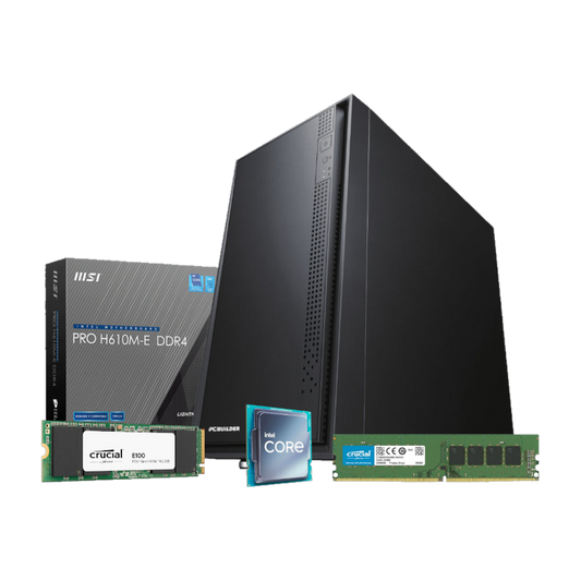 PCBuilder Intel i3-12100 OFFICE MASTER Core Windows 11 Pro Desktop PC