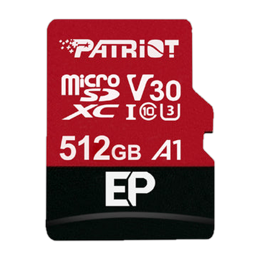 Patriot EP V30 A1 512GB Micro SDXC Card + Adapter