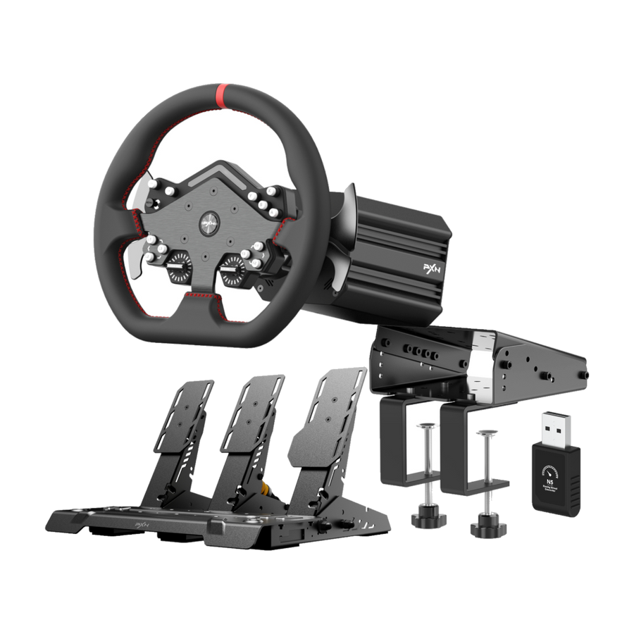 PXN V12 Lite Direct Drive Bundle 6nm FFB, WDS drive racing wheel, DDL Base, PD HM Pedals, Z9 Desktop Clamp Plus, N5