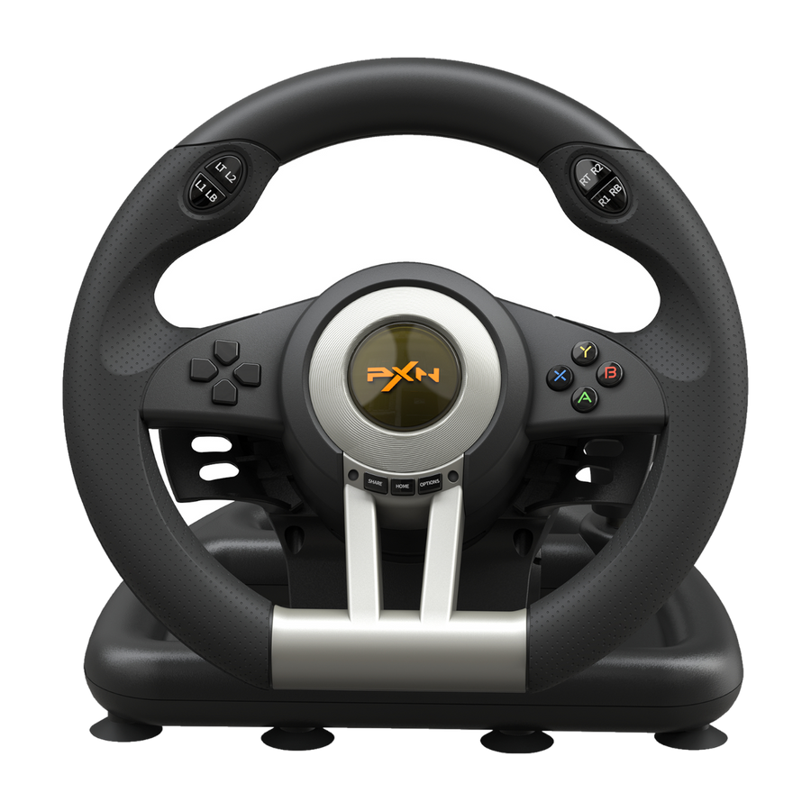 PXN V3 Pro 180 degree vibration steering wheel with 2-pedals (black)