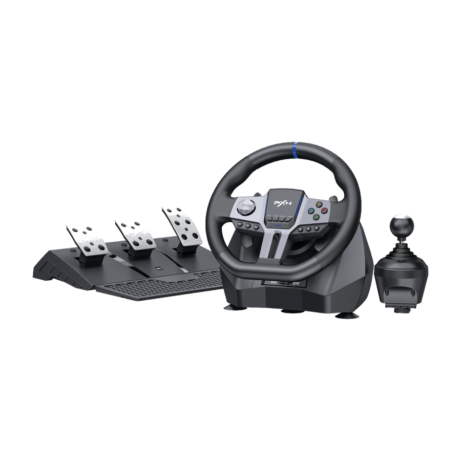 PXN V9 Gen2 270/900 degree vibration steering wheel with 3-pedals/6+R shifter