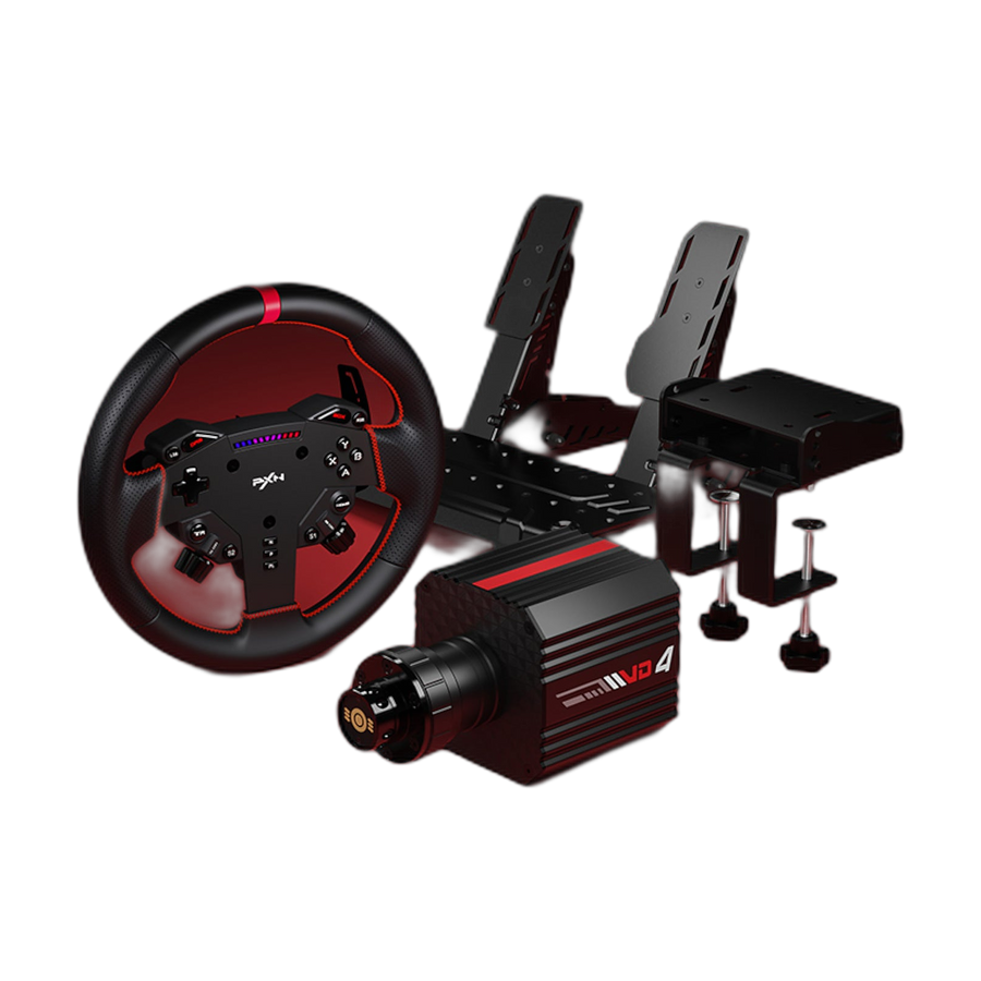 PXN VD4 Direct Drive Bundle 4nm FFB, W AS Steering Wheel, PD HM 2 Pedals (PD HM Brake&Throttle), and Z8 table clamp