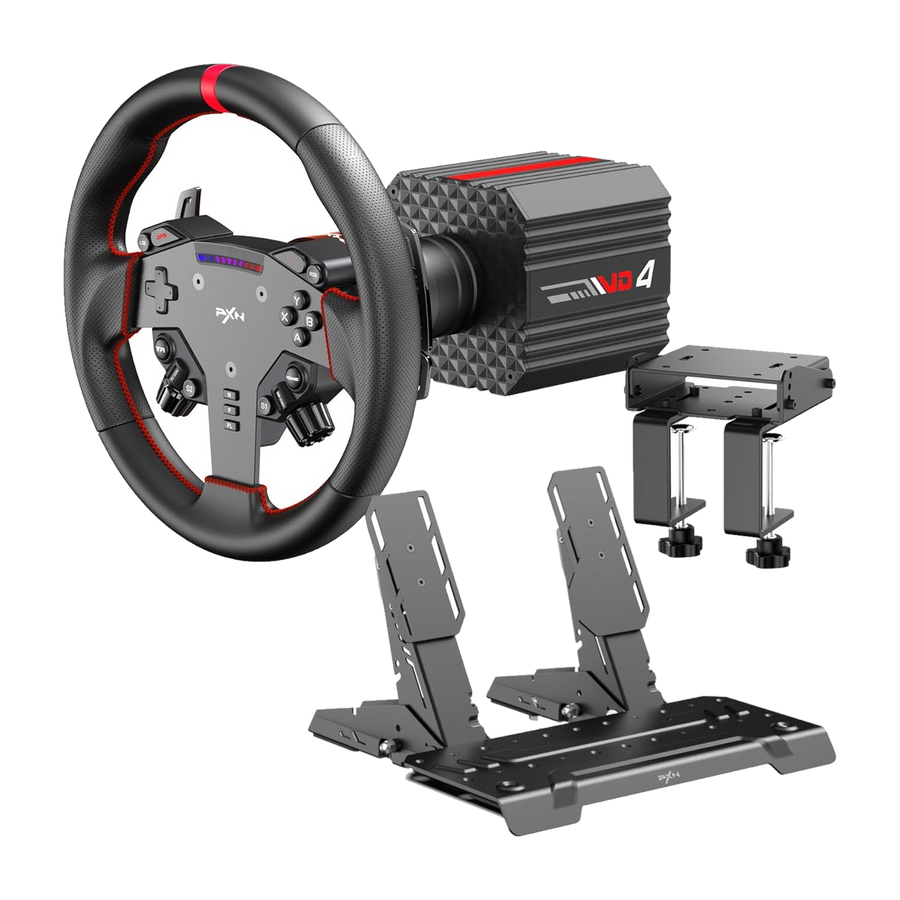 PXN VD4 Direct Drive Bundle 4nm FFB, W AS Steering Wheel, PD HM 2 Pedals (PD HM Brake&Throttle), and Z8 table clamp