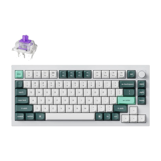 Keychron Q1 HE 75% Full Assembled  Magnetic Switch Hot-Swap Gateron DBL-Rail Nebula Switch RGB Wireless Keyboard - White