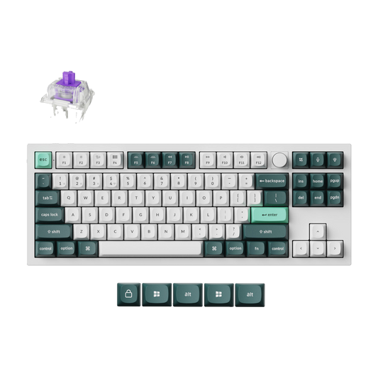 keychron Q3 HE ANSI 80% TKL 87 Key Shell White0SA Full Assembled Knob Magnetic Switch RGB Hot-Swap Gateron Double-Rail Magnetic Nebula Switch Wireless / Wired / 2.4GHz Normal Profile QMK Custom Keyboard