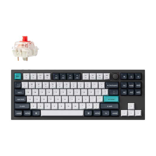 Keychron Q3 Max 80% Full Assembled Knob Red Switch Hot-Swap Gateron Jupiter RGB Wireless Keyboard - White