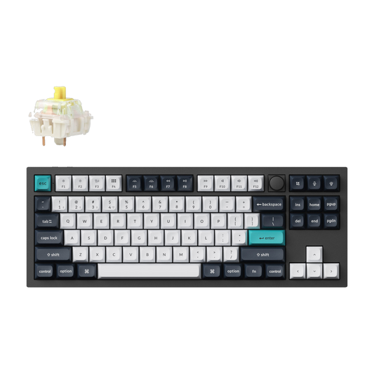 Keychron Q3 Max 80% Full Assembled Knob Banana Switch Hot-Swap Gateron Jupiter RGB Wireless Keyboard - Black