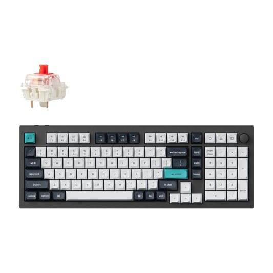 Keychron Q5 Max 96% Full Assembled Knob Red Switch Hot-Swap Gateron Jupiter RGB Wireless Keyboard - Black