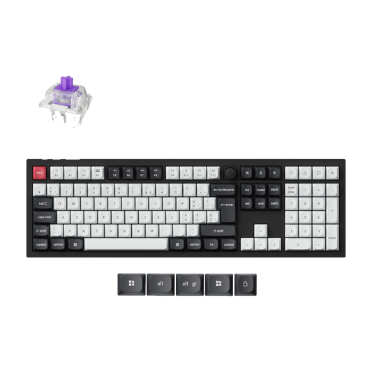 keychron Q6 HE ANSI Full Size 104 Key OSA Full Assembled  Magnetic Switch RGB Hot-Swap Gateron Double-Rail Magnetic Nebula Switch Wireless / Wired / 2.4GHz QMK Wireless Custom Keyboard - Carbon Black