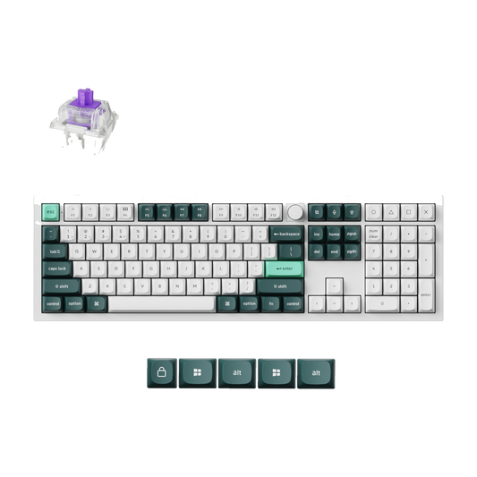 keychron Q6 HE ANSI Full Size 104 Key OSA Full Assembled  Magnetic Switch RGB Hot-Swap Gateron Double-Rail Magnetic Nebula Switch Wireless / Wired / 2.4GHz QMK Wireless Custom Keyboard - White