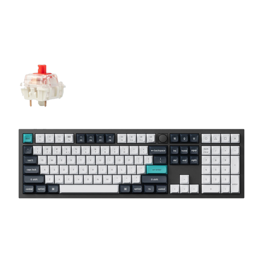 Keychron Q6 Max 100% Full Assembled Knob Red Switch Hot-Swap Gateron Jupiter RGB Wireless Keyboard - Black