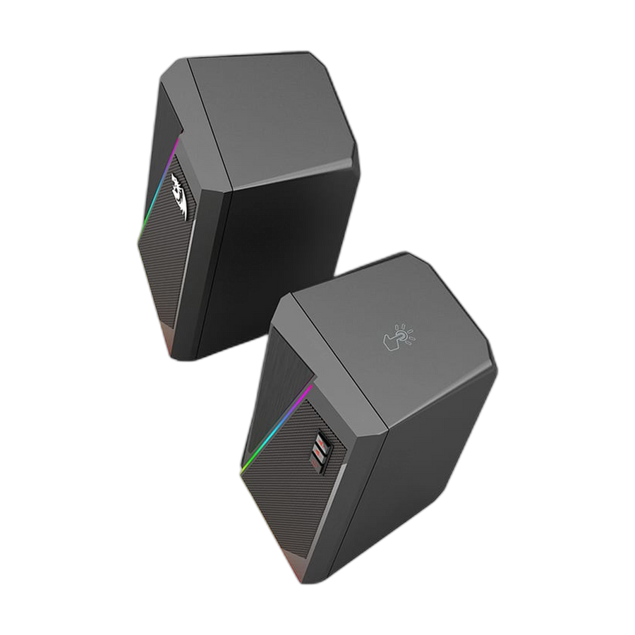 REDRAGON 2.0 Satellite Speaker ANVIL 2 x 3W RGB USB|Aux Gaming Speaker - Black