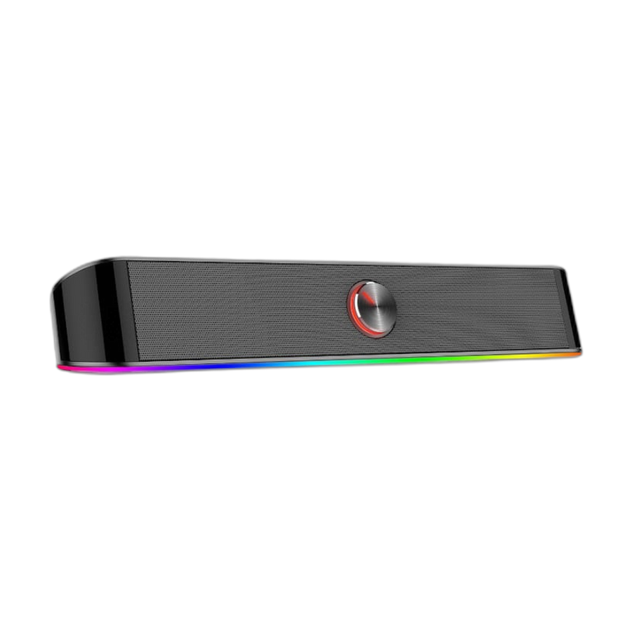 REDRAGON 2.0 Sound Bar ADIEMUS 2 x 3W RGB USB|Aux PC Gaming Speaker - Black