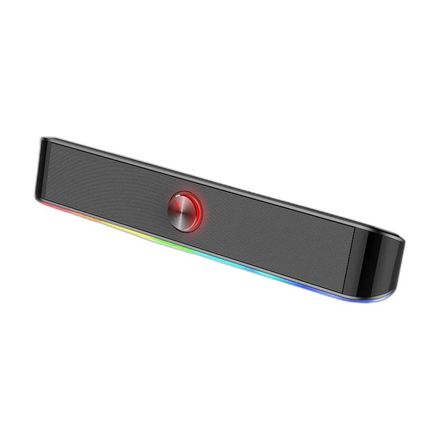 REDRAGON 2.0 Sound Bar ADIEMUS 2 x 3W RGB USB|Aux PC Gaming Speaker - Black