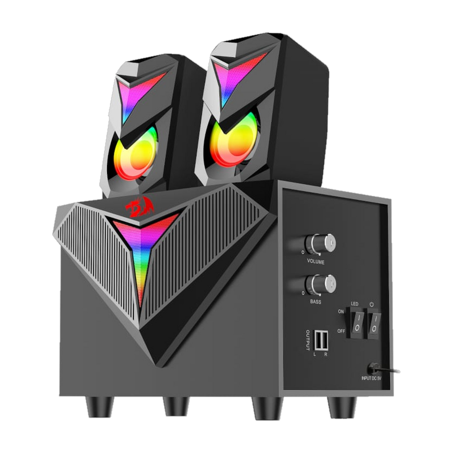 REDRAGON 2.1 Satellite Speaker TOCCATA RGB 11W Gaming Speaker - Black