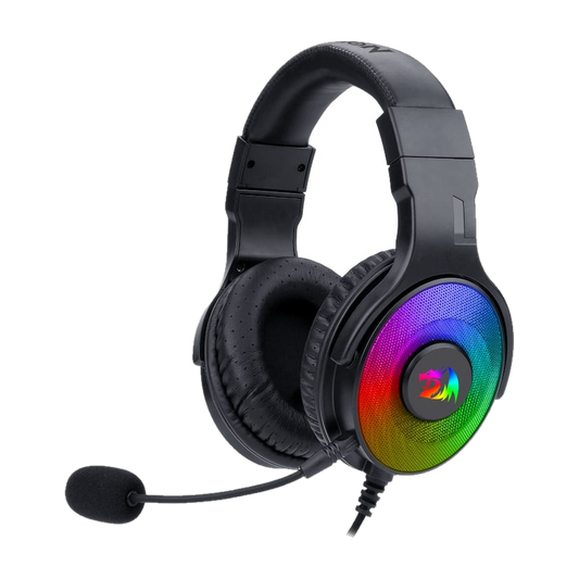 REDRAGON Over-Ear PANDORA USB (Power Only)|Aux (Mic & Headset) RGB Gaming Headset - Black