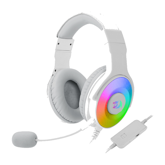 REDRAGON Over-Ear PANDORA USB (Power Only)|Aux (Mic & Headset) RGB Gaming Headset - White