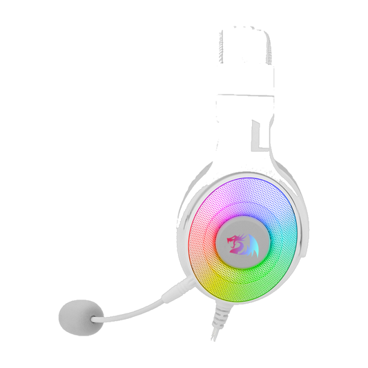 REDRAGON Over-Ear PANDORA USB (Power Only)|Aux (Mic & Headset) RGB Gaming Headset - White