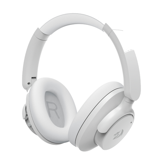 REDRAGON Over-Ear VIBECORE Bluetooth Wired Headset - White