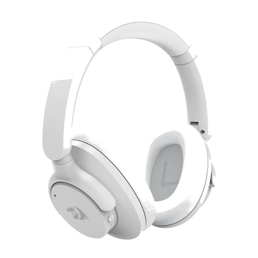 REDRAGON Over-Ear VIBECORE Bluetooth Wired Headset - White