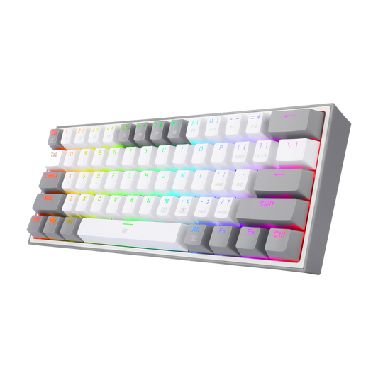 REDRAGON FIZZ Wired Mechanical Keyboard RGB 61Key Design - White / Grey