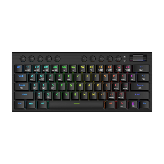 REDRAGON Horus Mini Pro 61Key Wireless Bluetooth Red Switch RGB Low Profile Gaming Mechanical Keyboard - Black