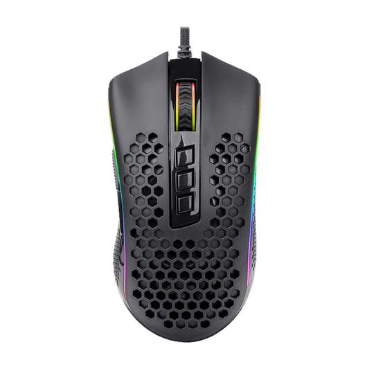 REDRAGON STORM 12400DPI 7 Buttons|Ergonomic Design|P3327 Optical Sensor|Lightweight Body|RGB Backlit gaming Mouse - Black