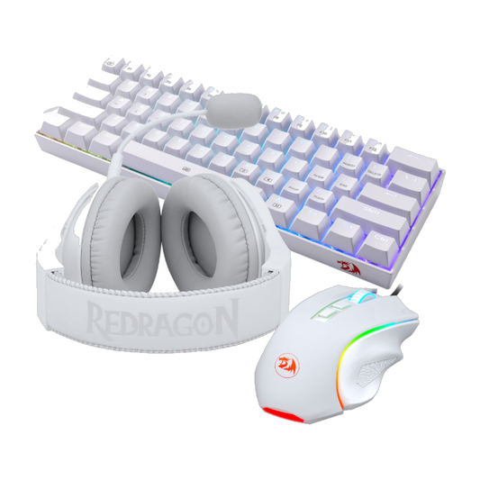 REDRAGON 3IN1 MS|HS|KB WIRED COMBO - WHITE