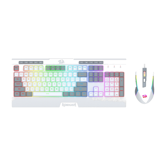 Redragon 2in1 Wired Gaming Combo Keyboard |Mouse - White and Gray