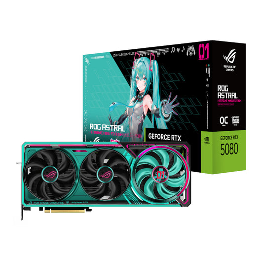 ASUS Nvidia Geforce RTX 5080 ROG ASTRAL OC 16GB GDDR7 MIKU EDITION Graphics Card