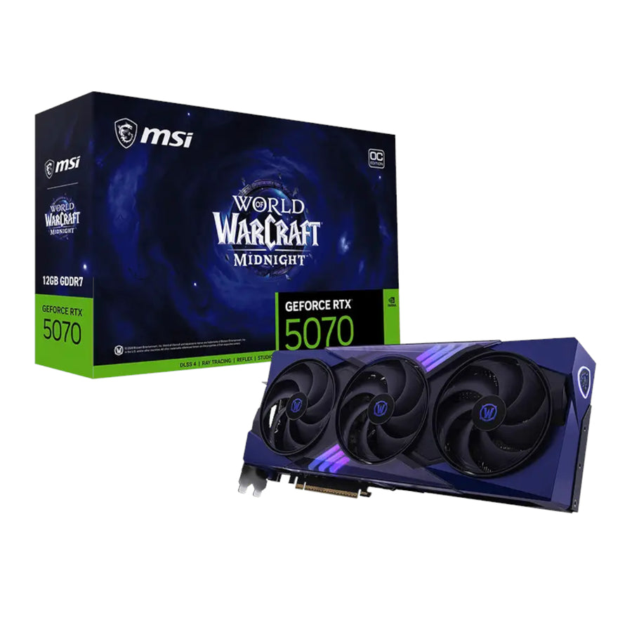 MSI Nvidia GeForce RTX 5070 World of Warcraft MIDNIGHT VOID Edition OC 12GB GDDR7 Graphics Cards