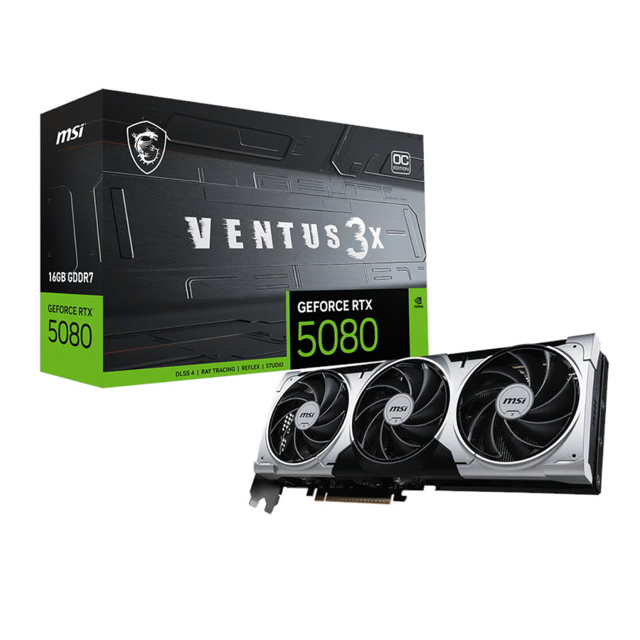 MSI Nvidia GeForce RTX 5080 VENTUS 3X OC PLUS 16GB GDDR7 Graphics Card