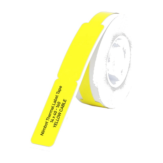 NIIMBOT D11/D110/D101/H1S Thermal Label 12.5x74mm - 65 Labels Per Roll - Yellow for Cable