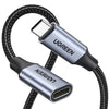 UGREEN USB-C Male to USB-C Female Gen2 Alu Case Braided Extension Cable 1m (Space Gray)