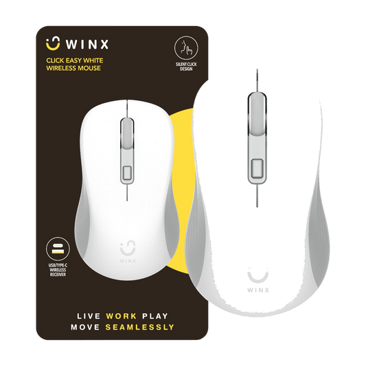 WINX Click Easy 1600DPI 2.4GHz Wireless Mouse - White