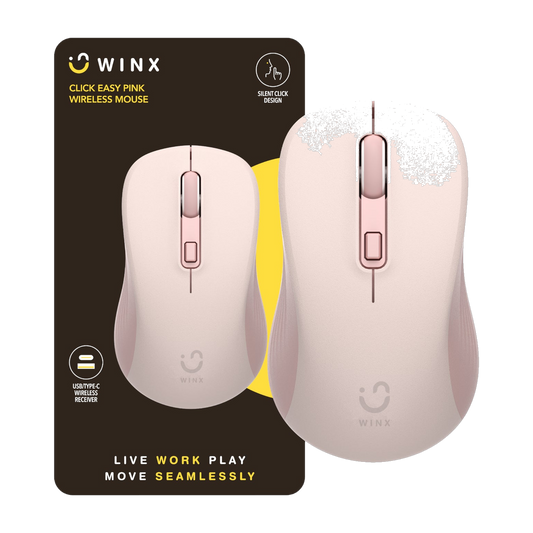 WINX Click Easy 1600DPI 2.4GHz Wireless Mouse - Pink