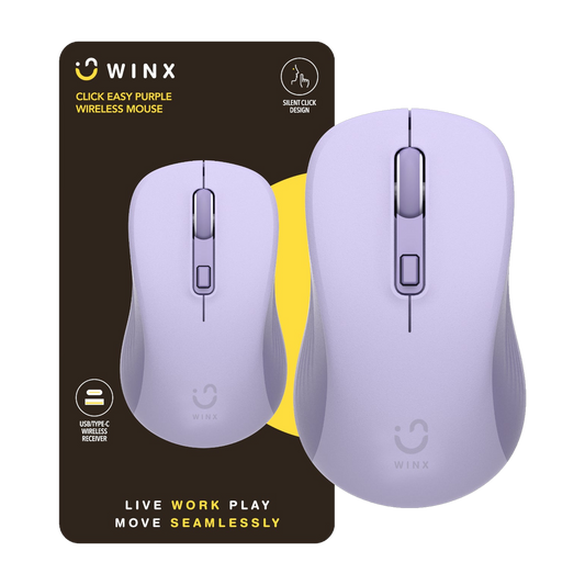 WINX Click Easy 1600DPI 2.4GHz Wireless Mouse - Purple