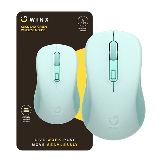WINX Click Easy 1600DPI 2.4GHz Wireless Mouse - Green