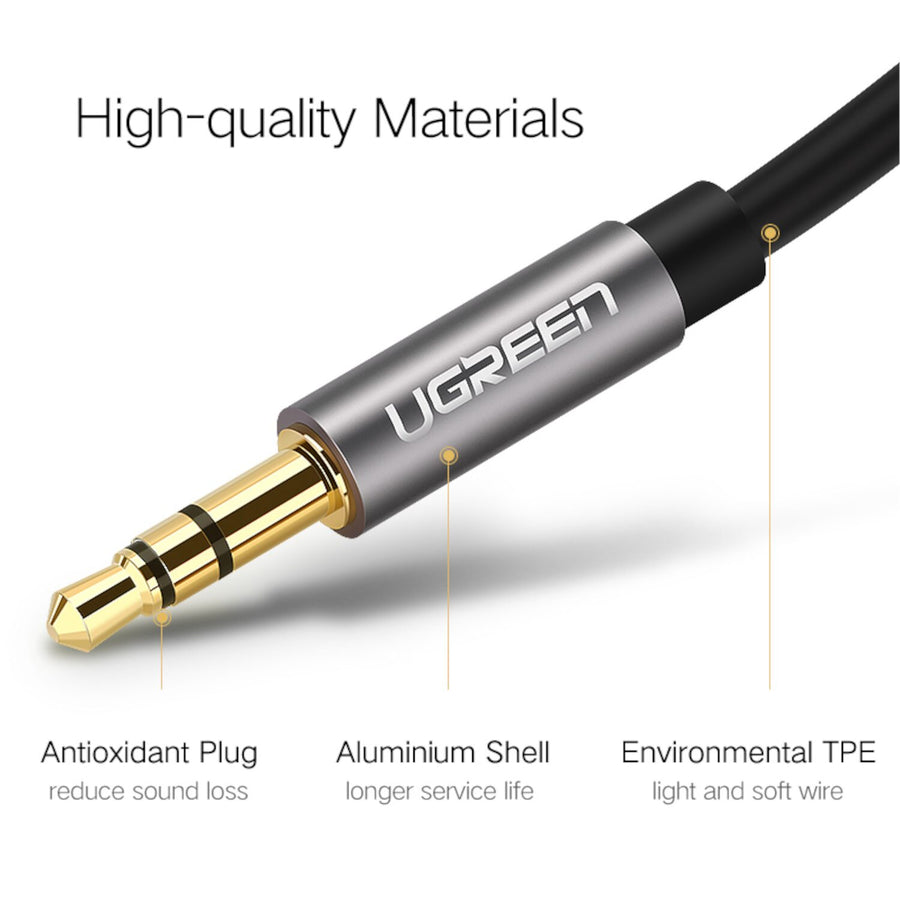 UGREEN 3.5mm Male to 3.5mm Male Cable 0.5m (Black)